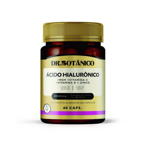 Ácido Hialurônico + Msm + Vit. C + Vit. E + Zinco 2000mg Cápsulas
